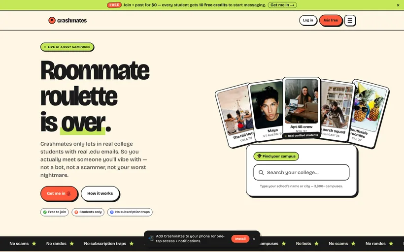 Crashmates website screenshot