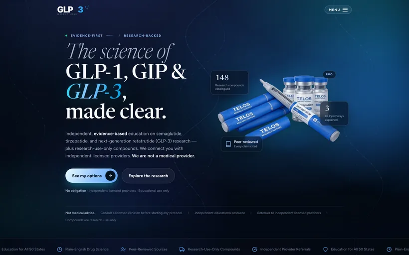 GLP3 Weight Loss website screenshot