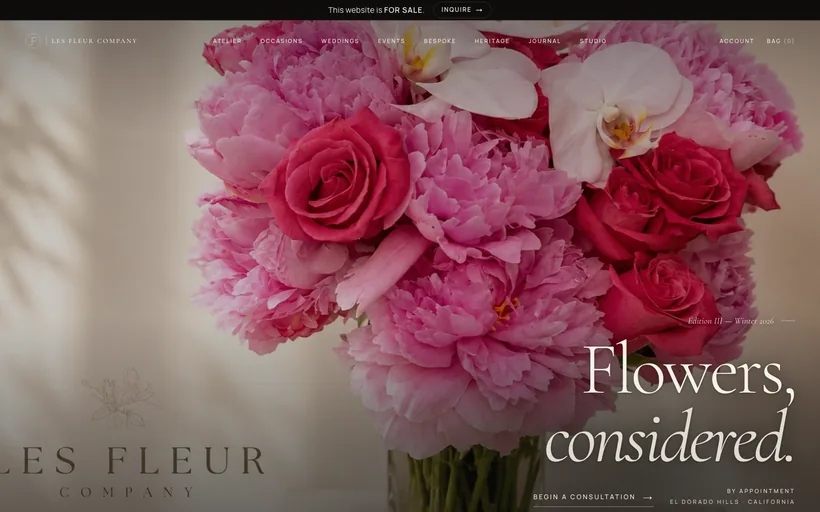 Les Fleur Company website screenshot