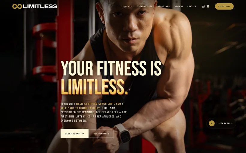 Limitless Fitness SD website screenshot