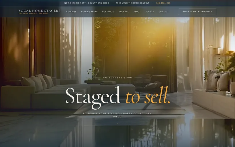 SoCal Home Stagers website screenshot
