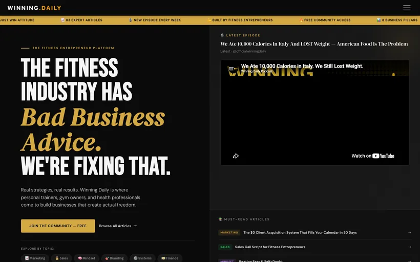 Winning Daily website screenshot